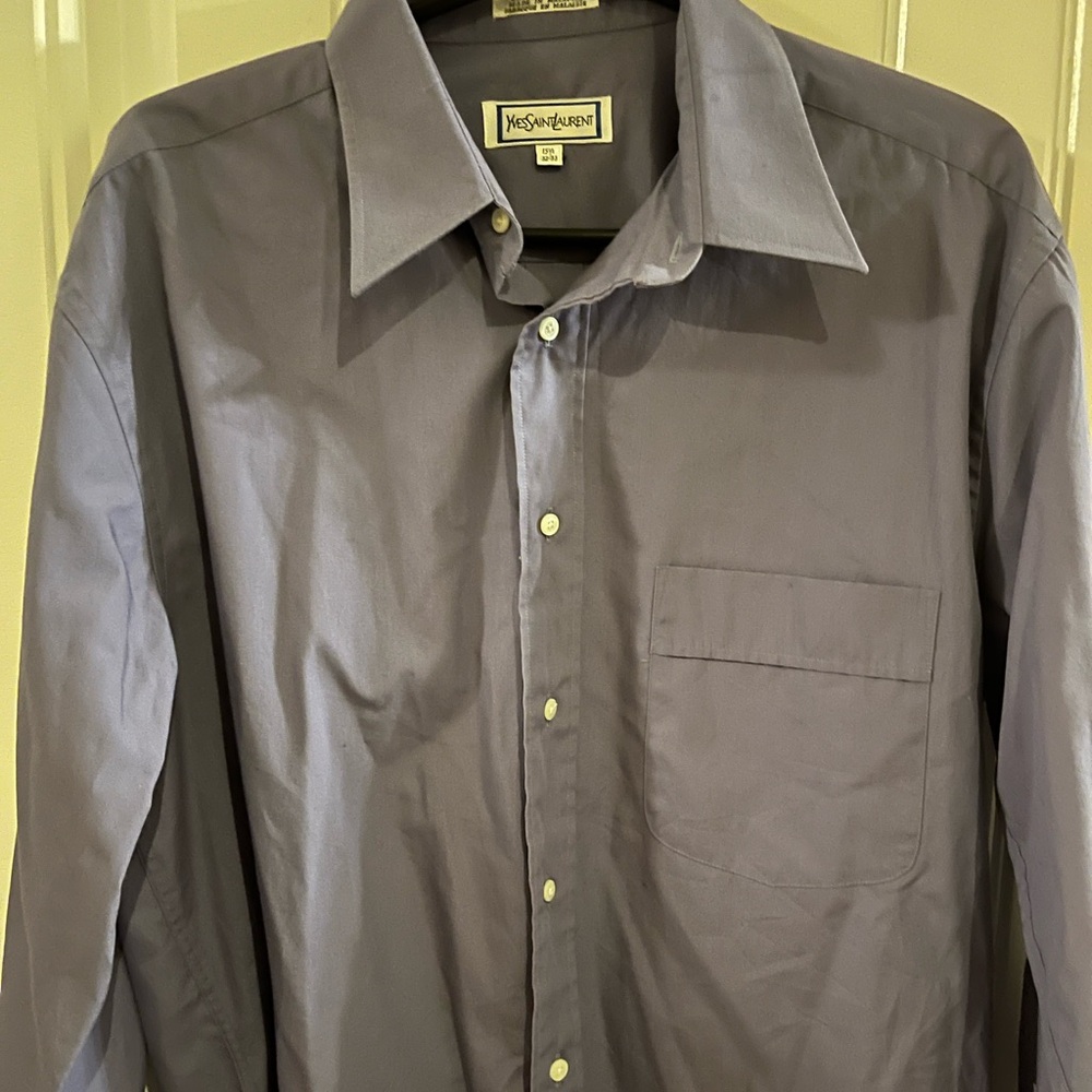 Yves Saint Laurent Mens Dress Shirt Size 15 1/2 32-33  Purple